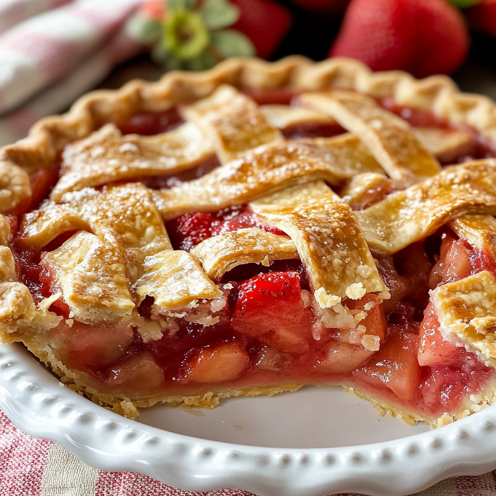 Strawberry Rhubarb Pie Fresh Baked
