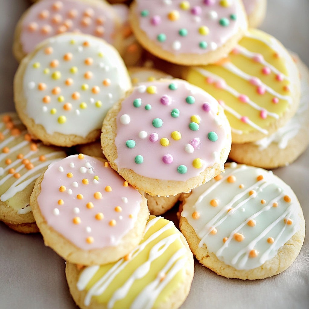 Easter Sugar Cookies in a Basket