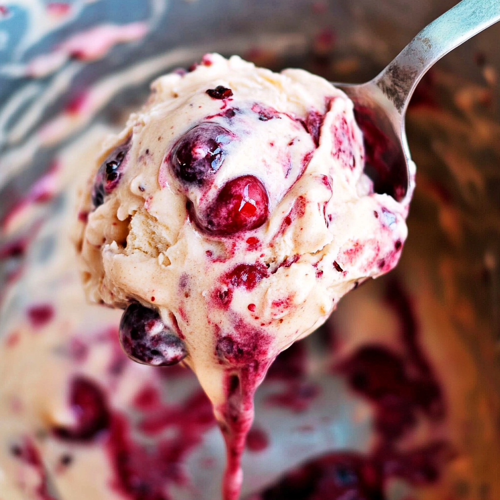Recipe preparation for Cherry frozen yogurt