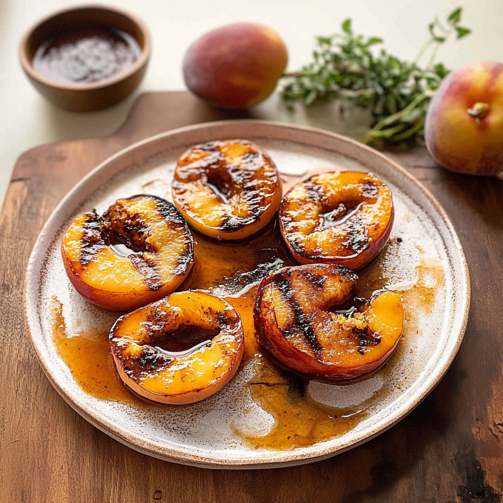 Recipe preparation for Grilled peach recipe