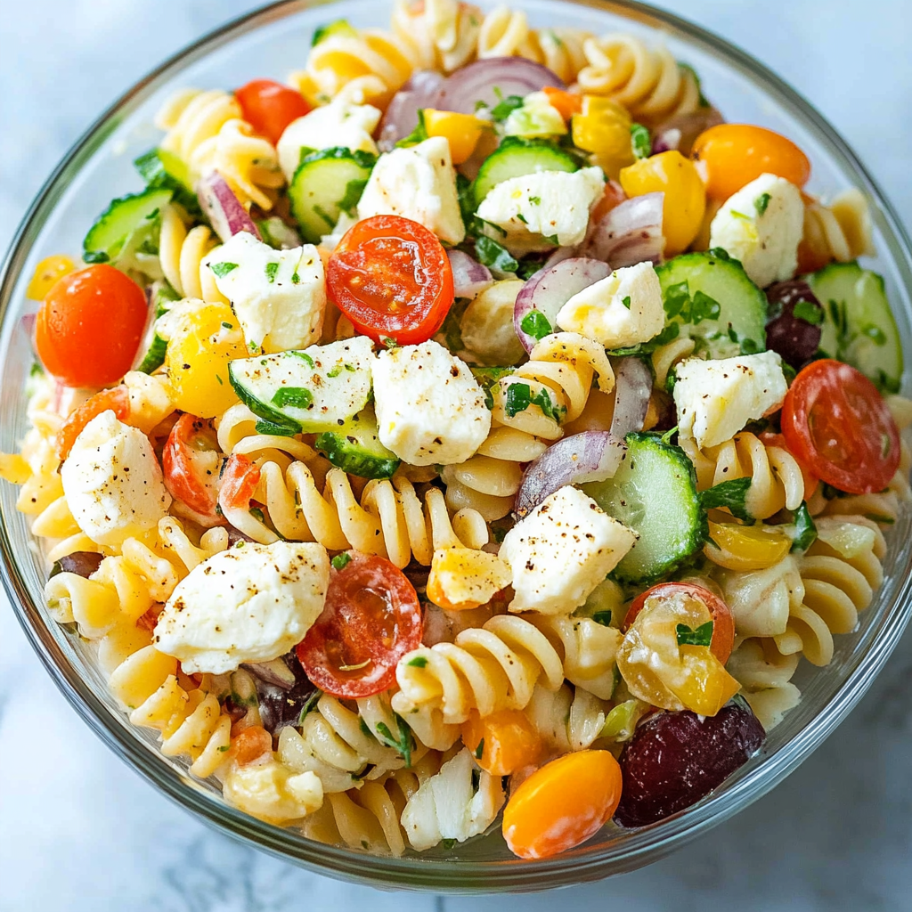 Recipe preparation for Summer pasta salad