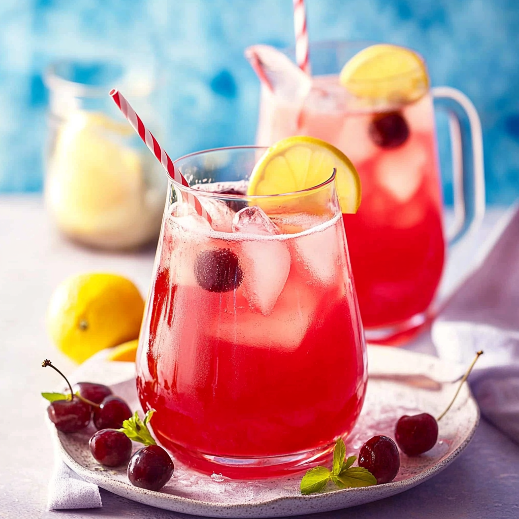 Recipe preparation for Cherry lemonade homemade