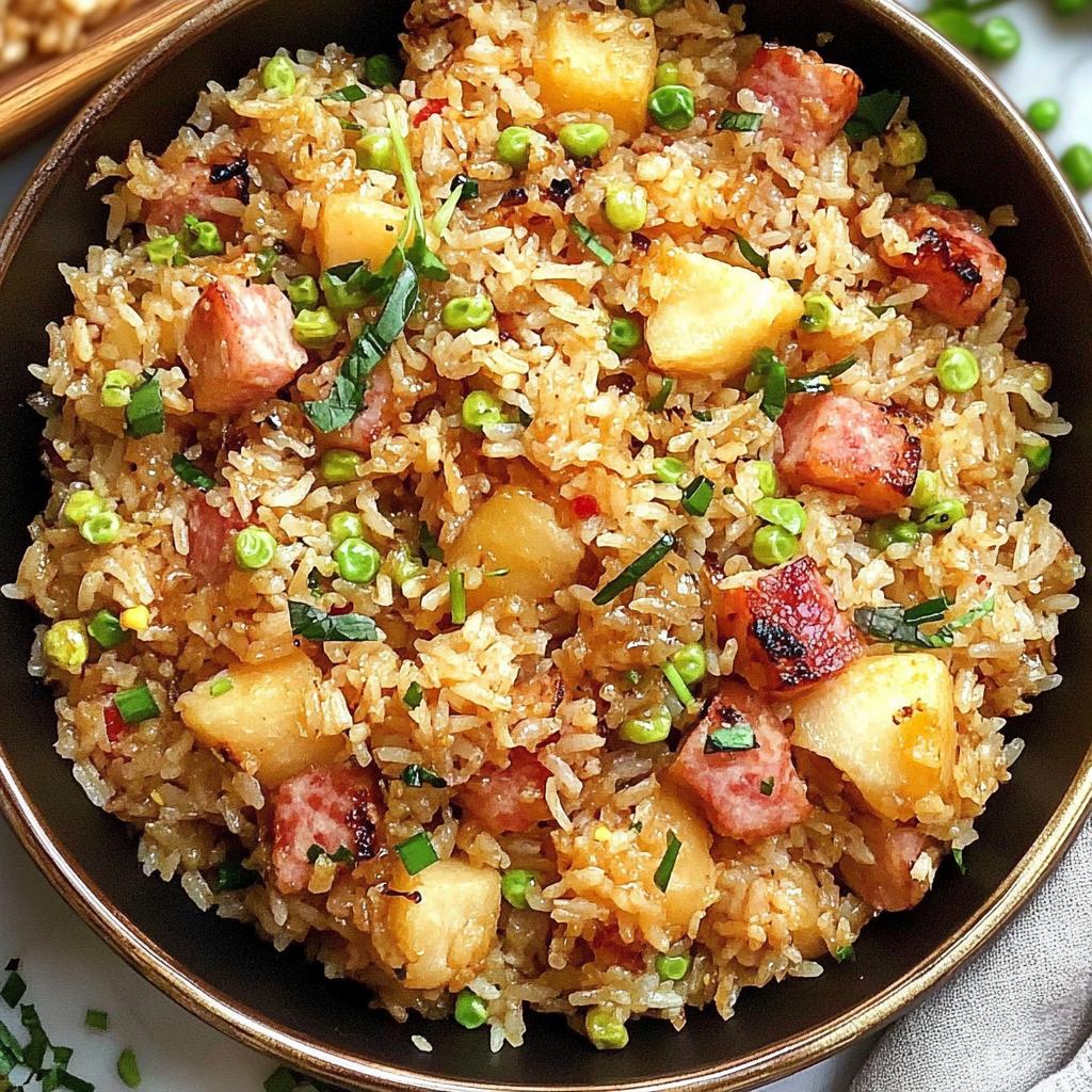 Recipe preparation for Hawaiian Fried Rice