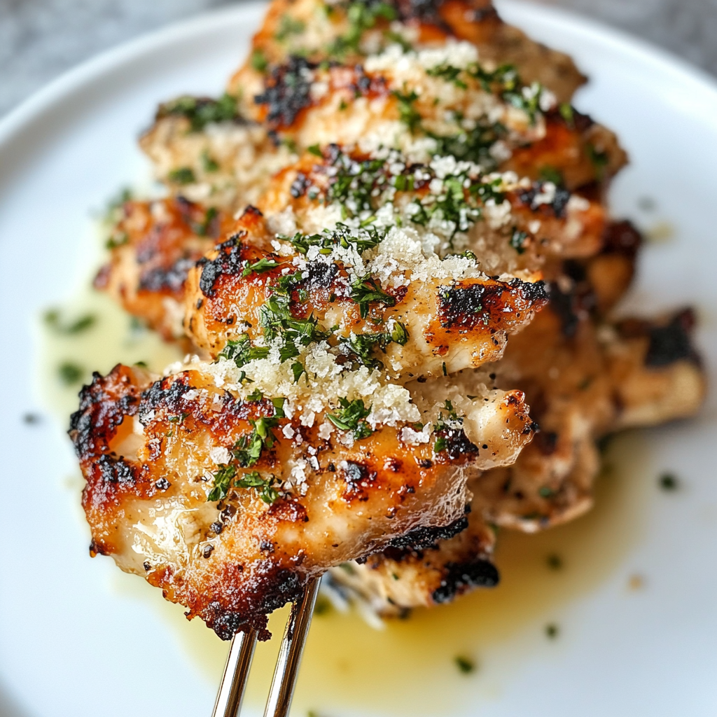 Recipe preparation for Blackstone Garlic Parmesan Chicken