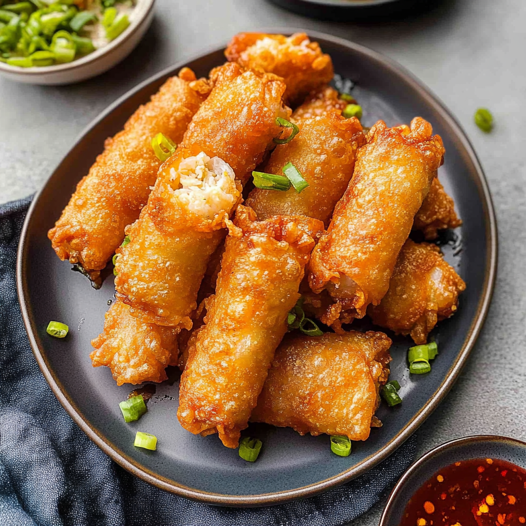 Recipe preparation for Crispy Shrimp And Cabbage Egg Rolls