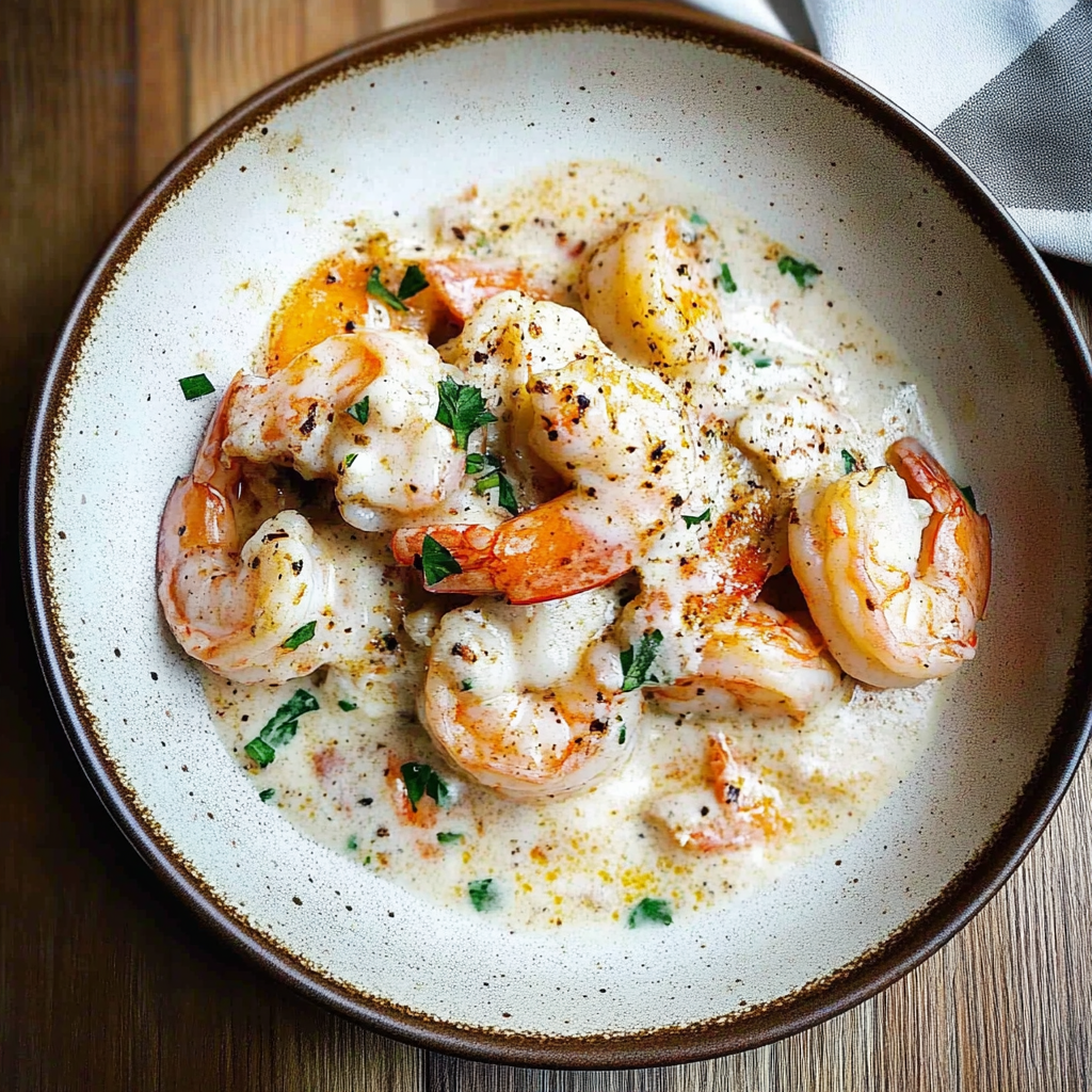 Recipe preparation for Garlic Shrimp in Coconut Milk