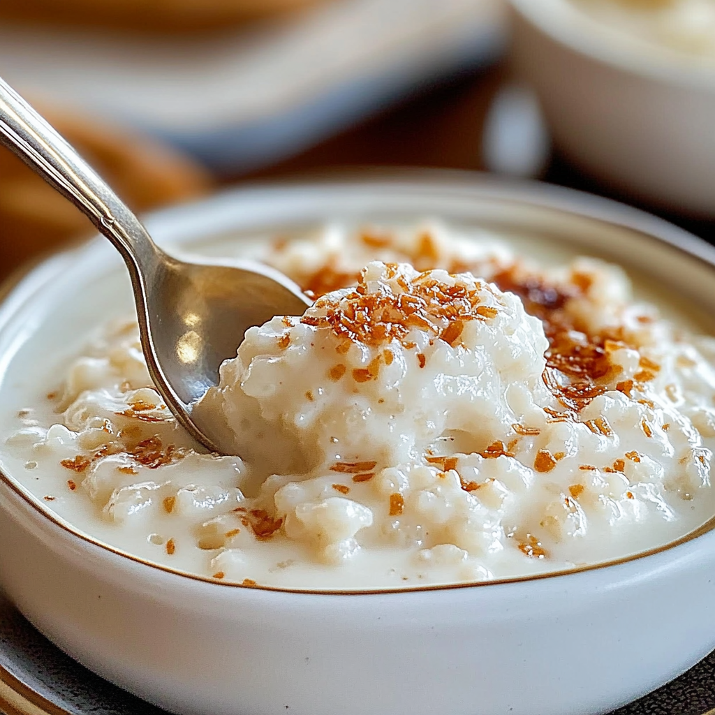 Recipe preparation for Homemade Rice Pudding
