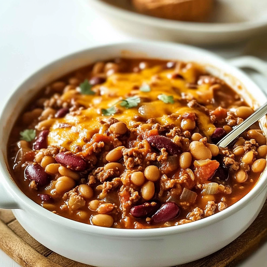 Recipe preparation for Three Bean Casserole