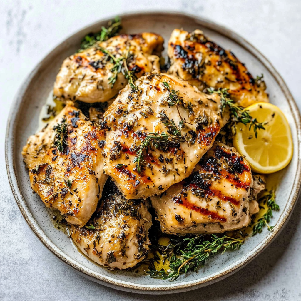 Recipe preparation for Lemon Herb Grilled Chicken