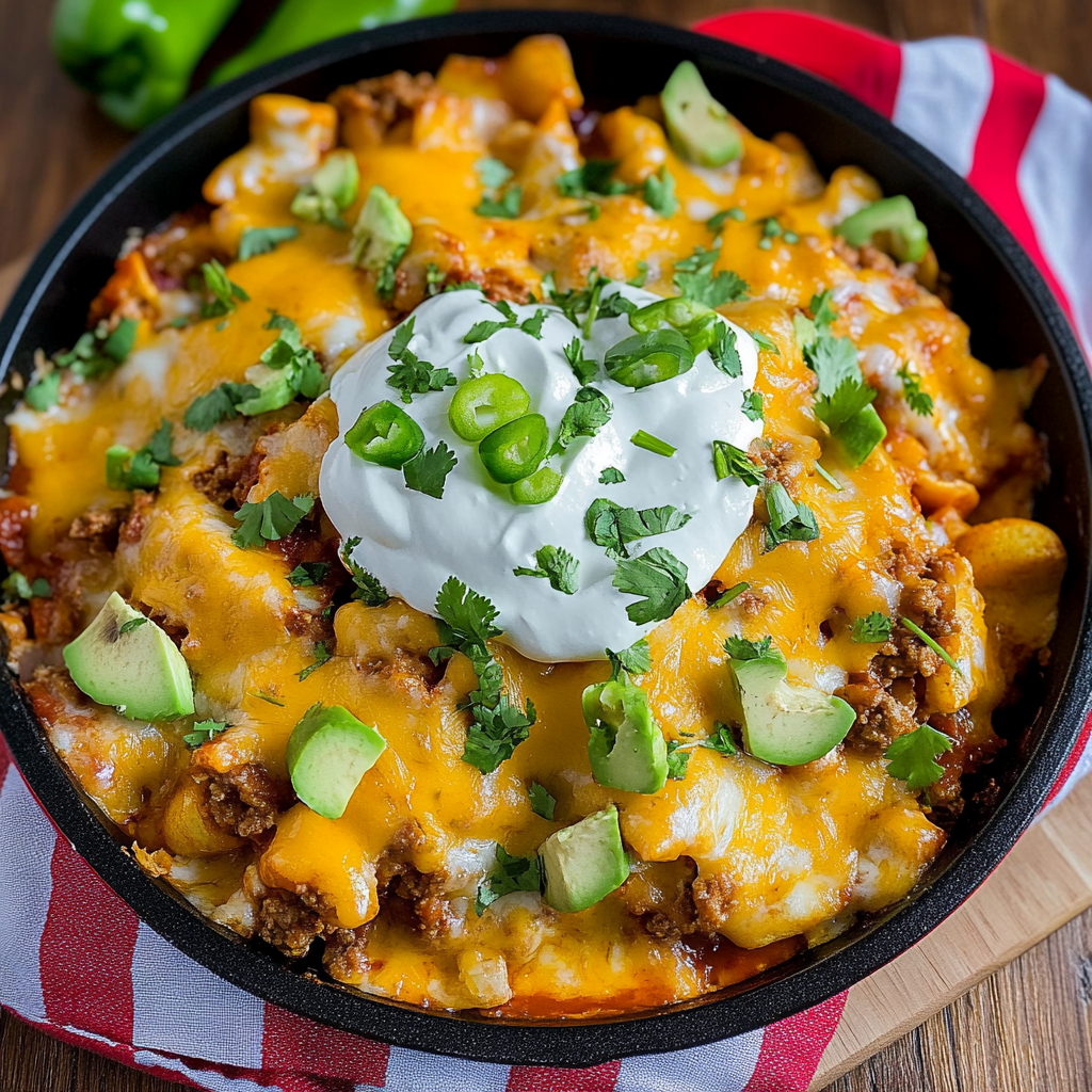 Recipe preparation for Cheesy Beef Enchilada Tortellini