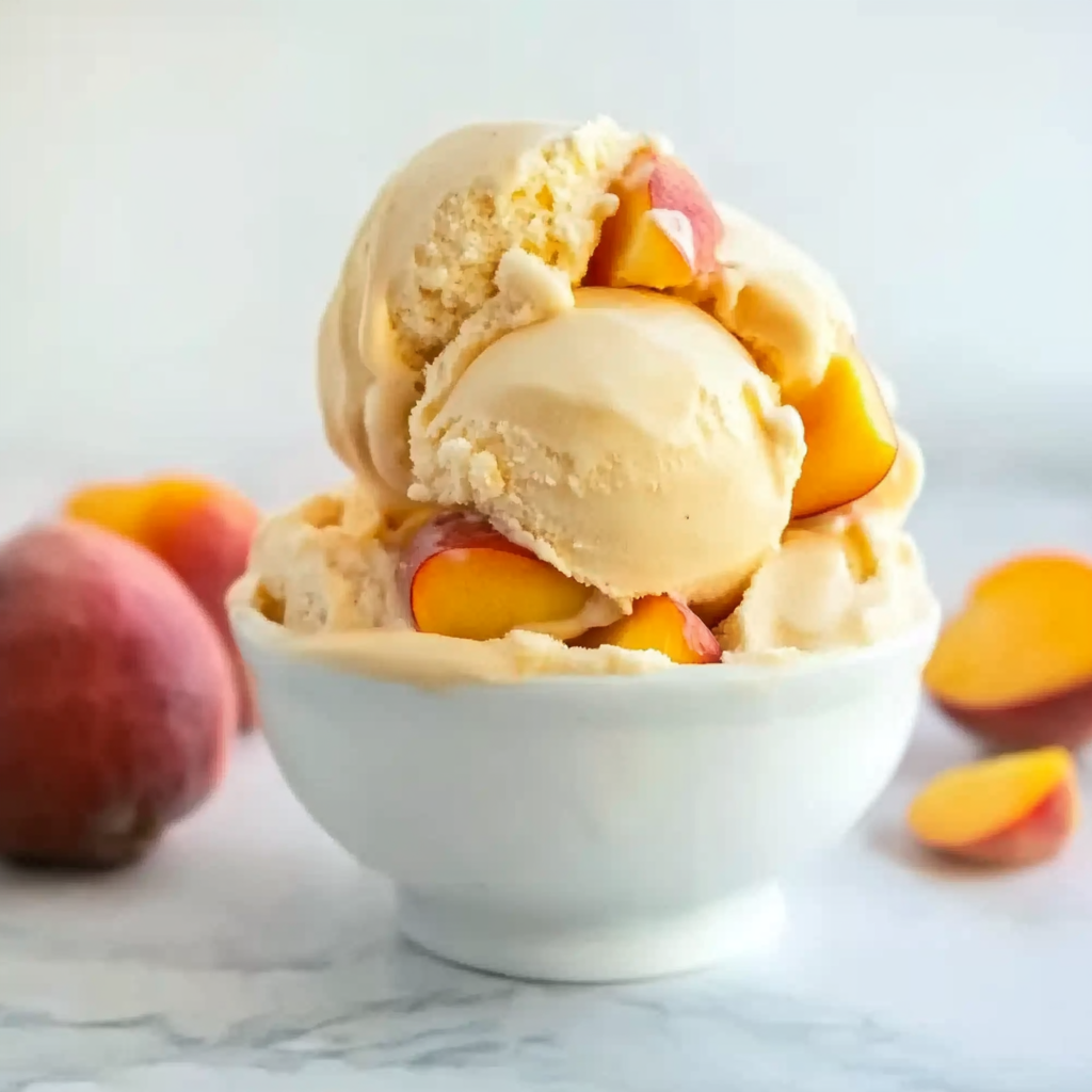 Recipe preparation for Summer Peach Ice Cream