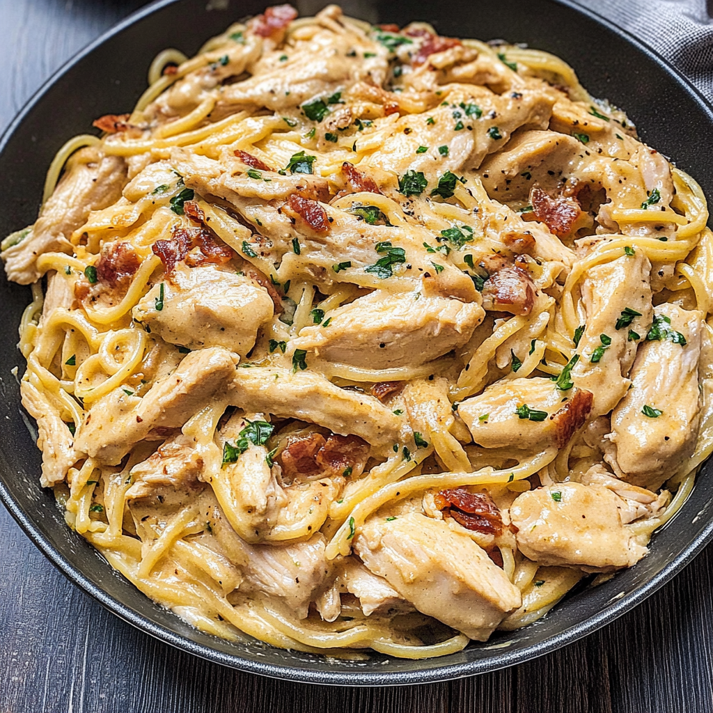 Recipe preparation for Chicken Carbonara