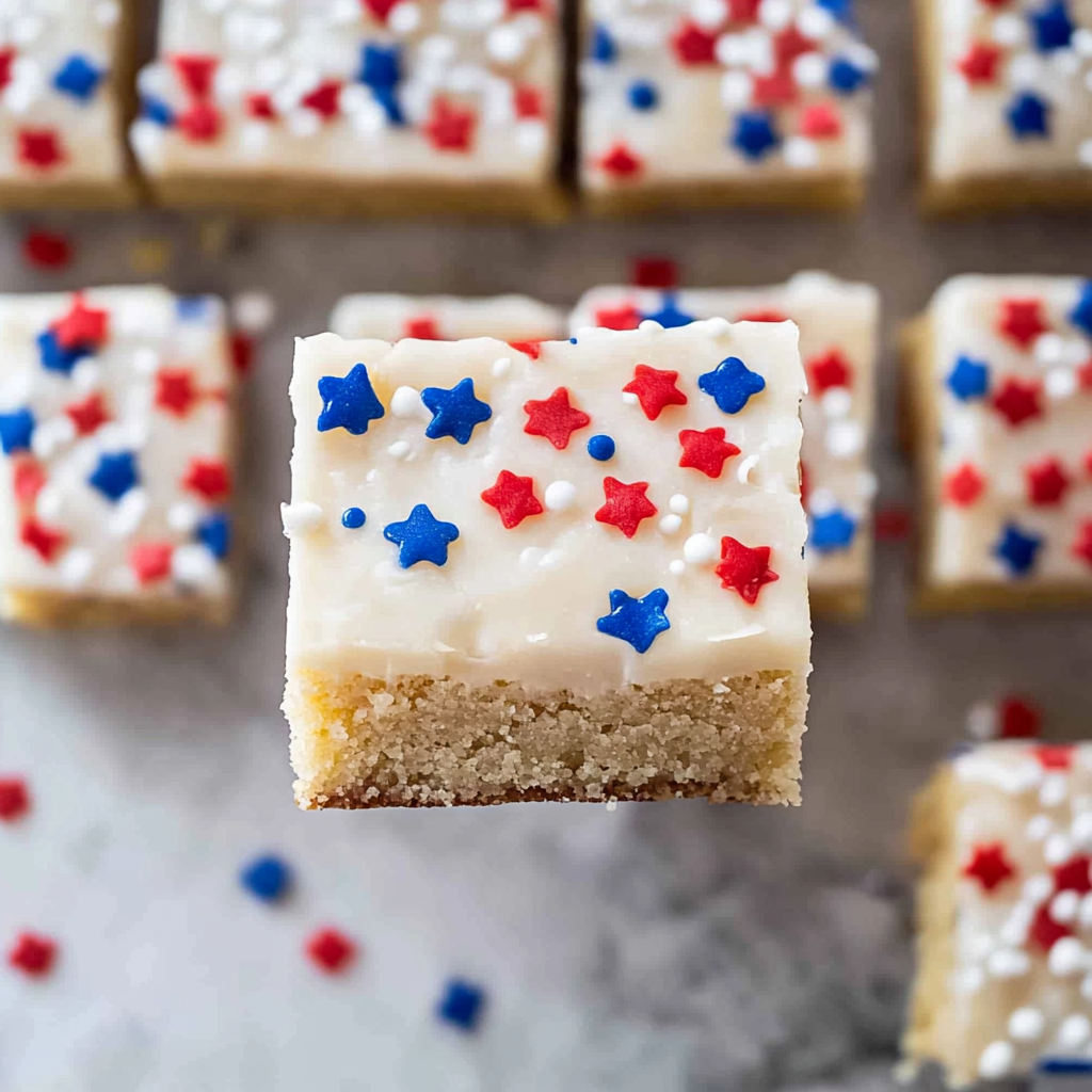 Recipe preparation for Patriotic Sugar Cookie Bars