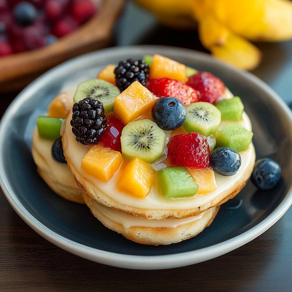 Recipe preparation for Mini Fruit Pizzas