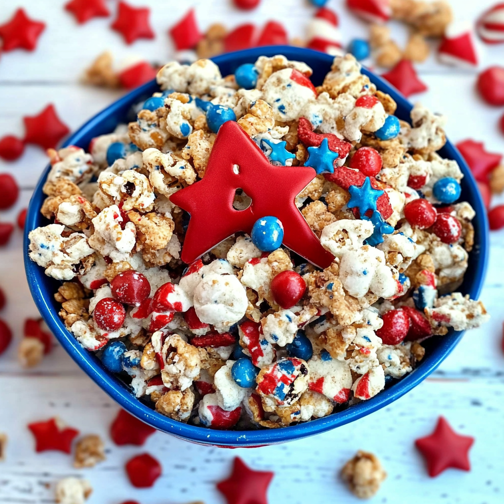 Recipe preparation for Patriotic Snack Mix