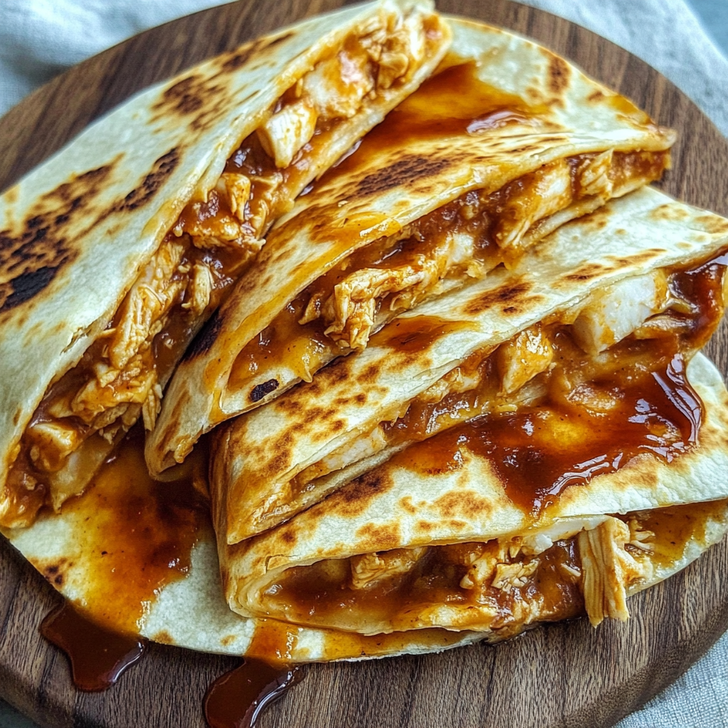 Recipe preparation for BBQ Chicken Quesadillas