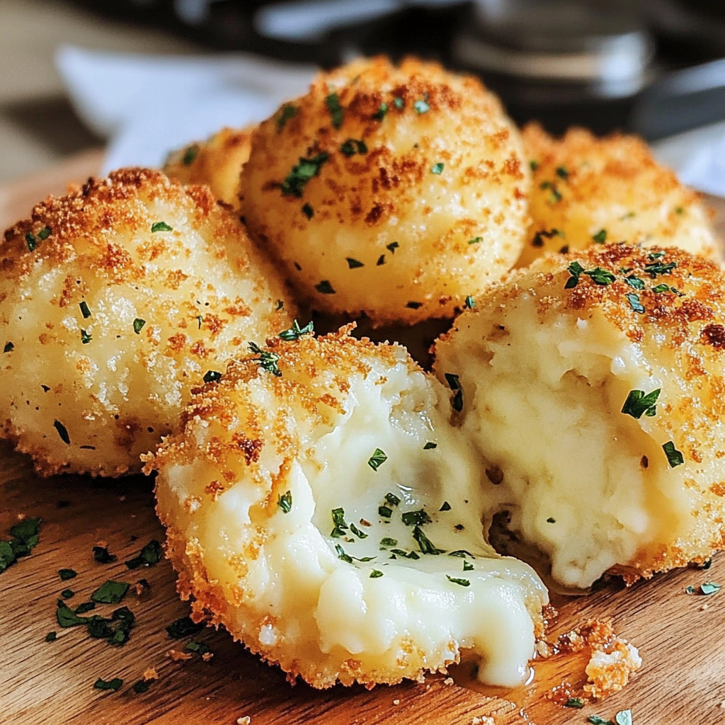 Recipe preparation for Air Fryer Cheesy Mashed Potato Balls