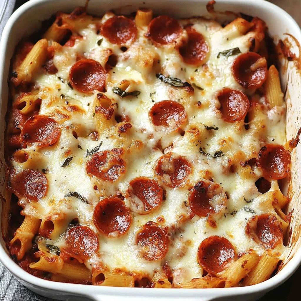 Recipe preparation for Pizza Pasta Bake