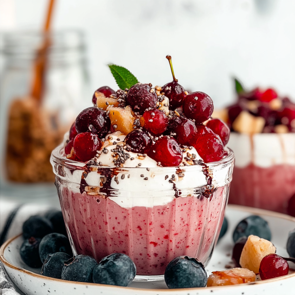 Recipe preparation for Cherry overnight oats