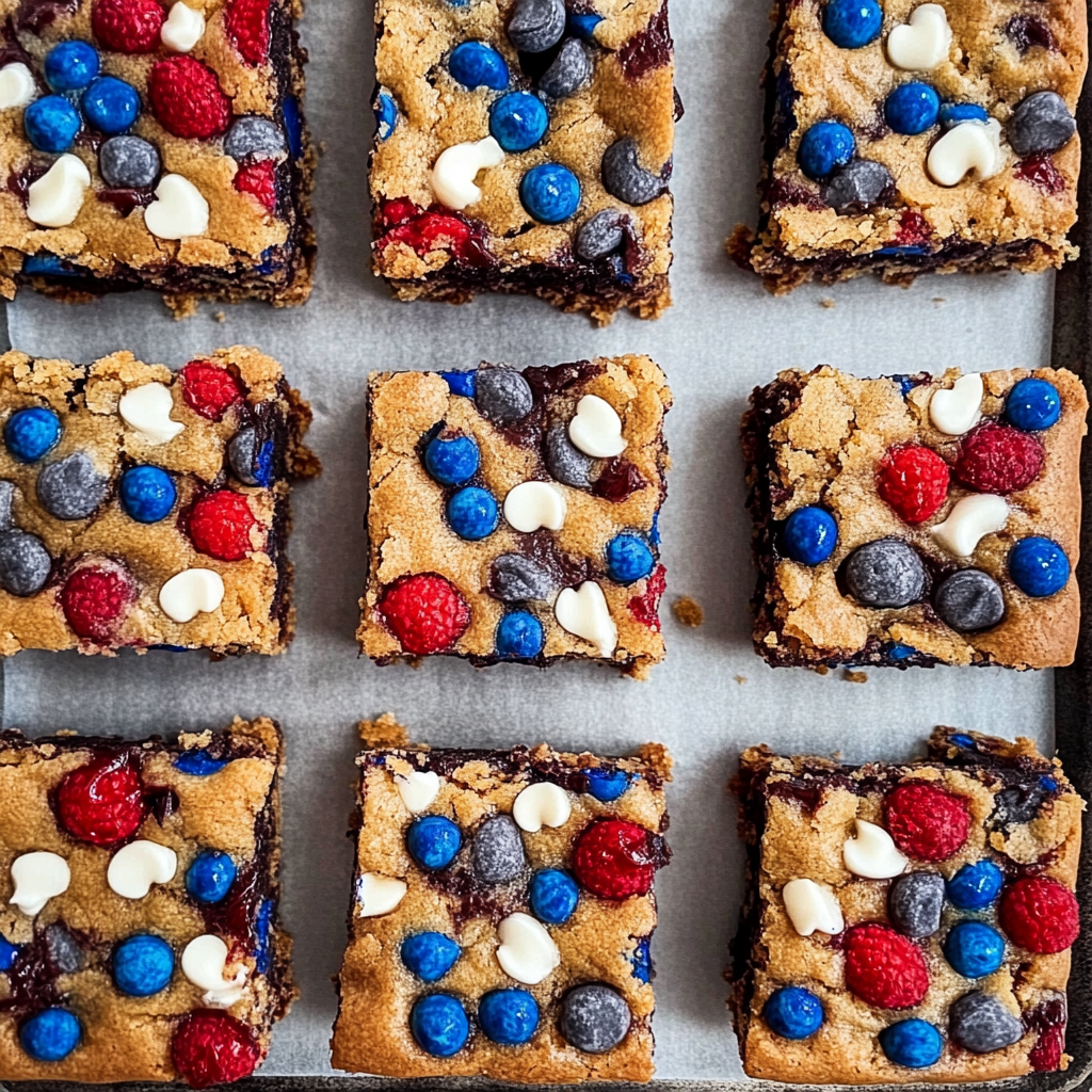 Recipe preparation for Fourth of July Cookie Bars