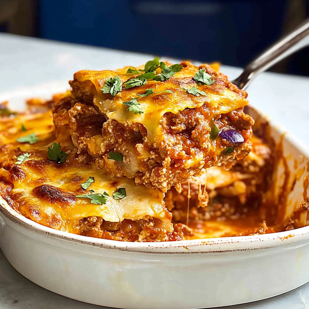 Recipe preparation for Mexican Lasagna