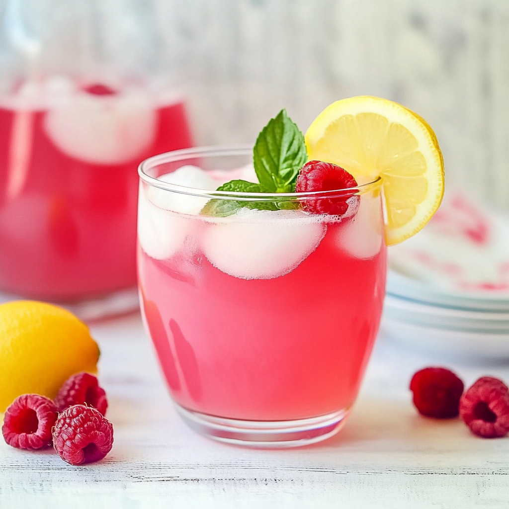 Recipe preparation for Raspberry Lemonade