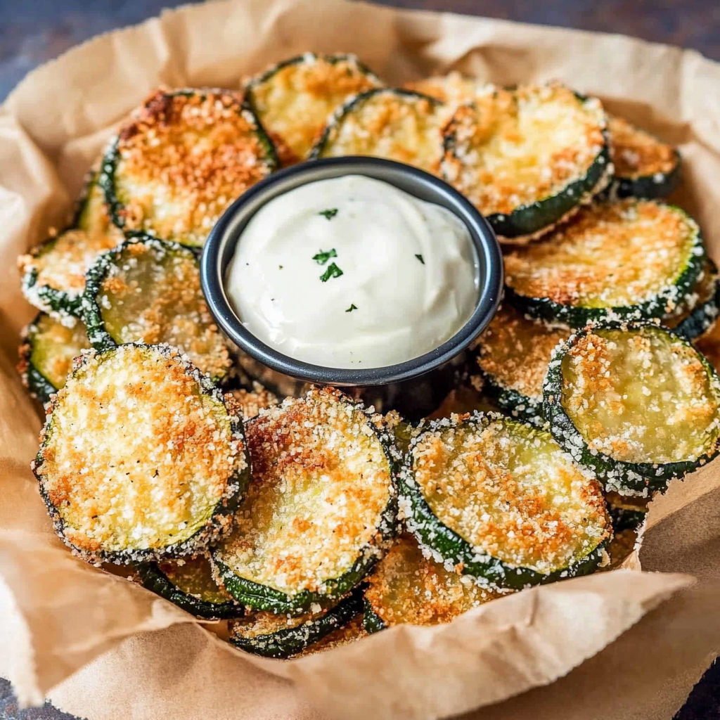 Recipe preparation for Baked Zucchini Chips