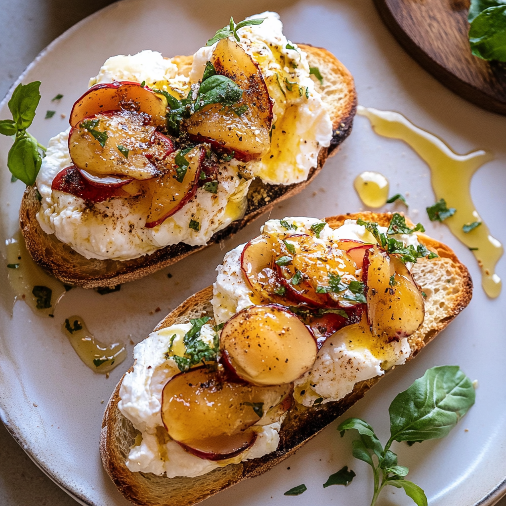 Recipe preparation for Burrata Crostini