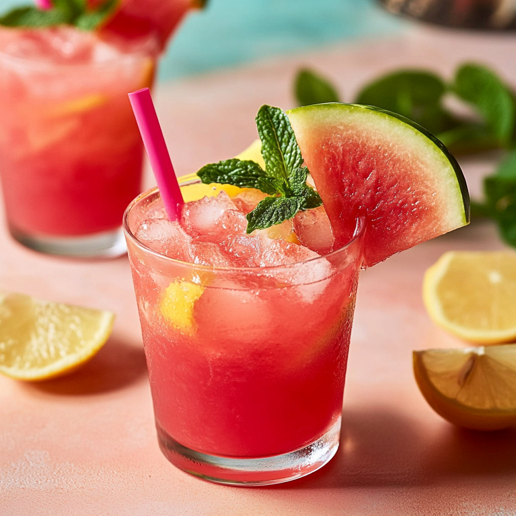 Recipe preparation for Watermelon Lemonade Recipe for Summer