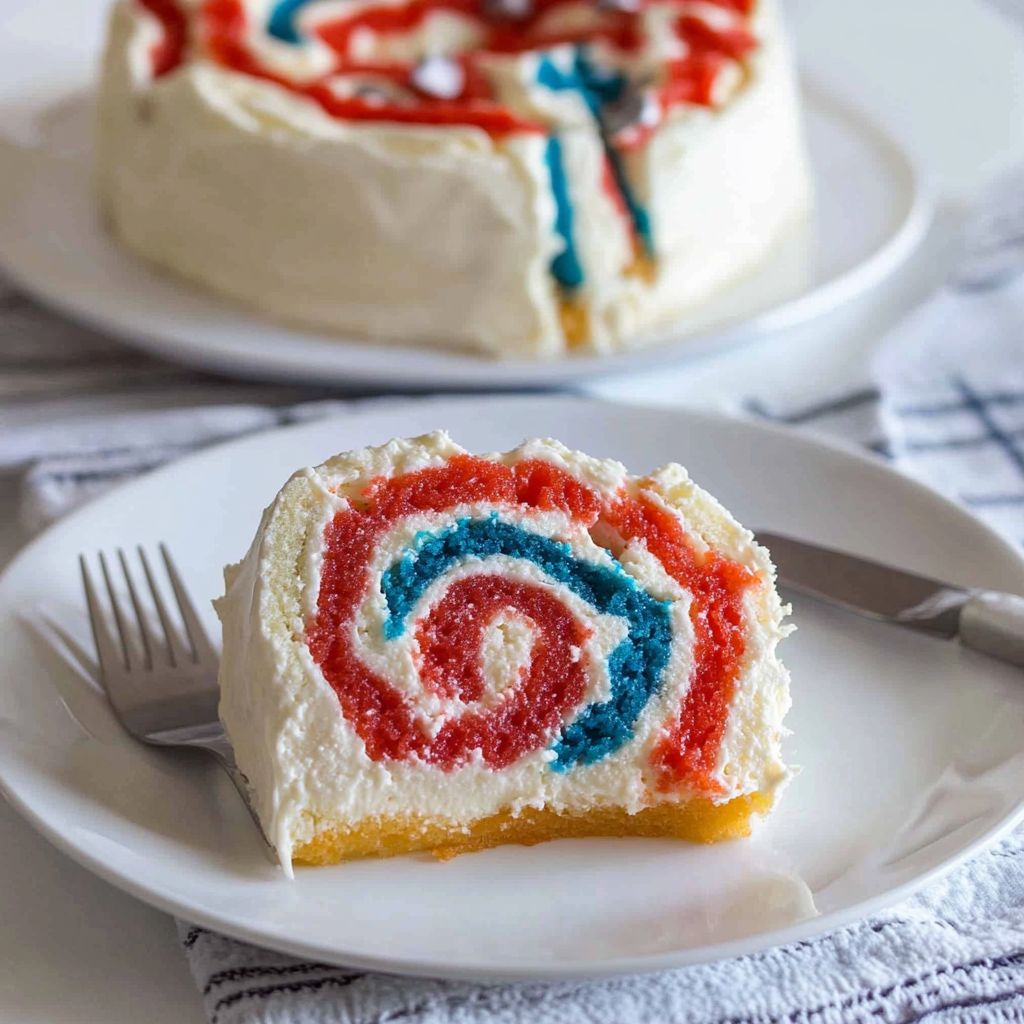 Recipe preparation for 4th of July Cake Roll