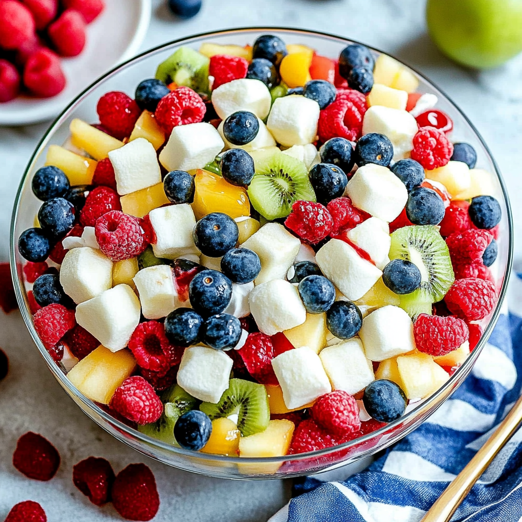 Recipe preparation for Fruit Salad with Marshmallows