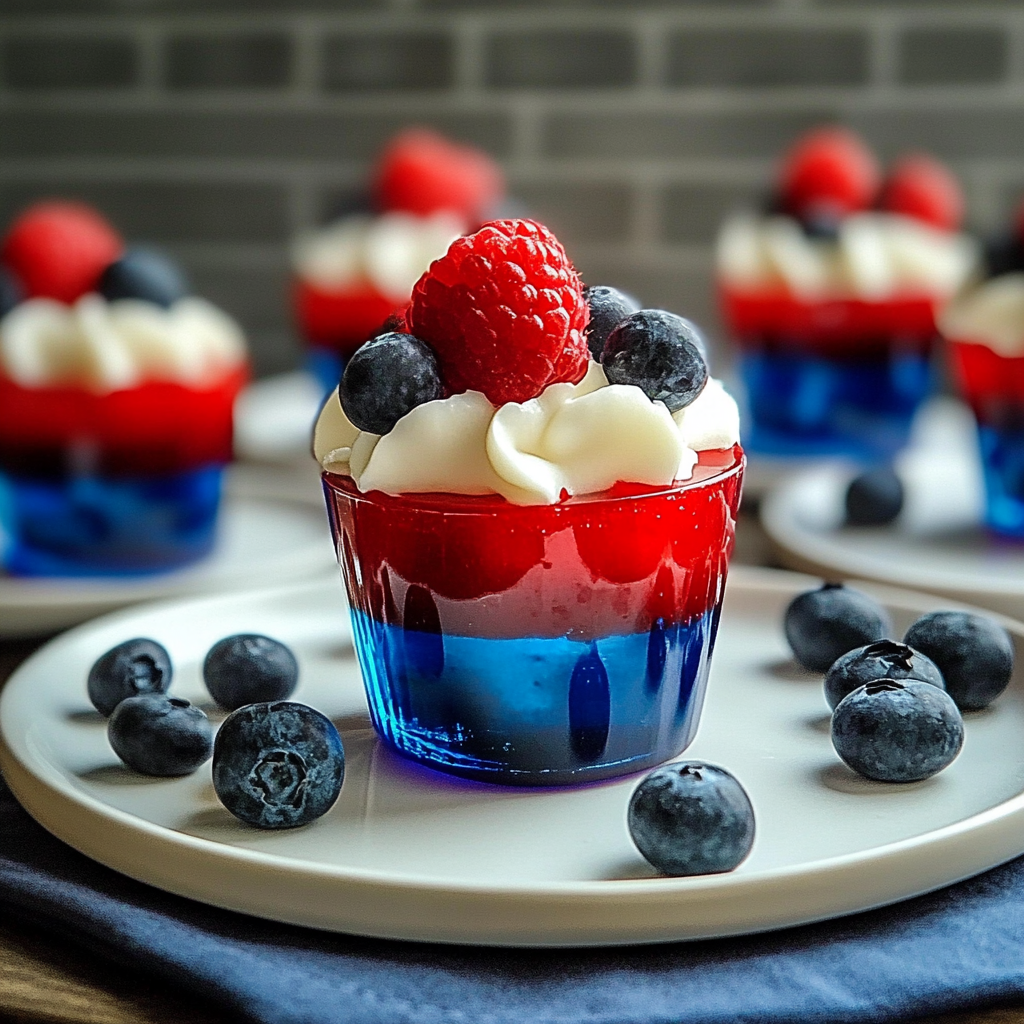 Recipe preparation for Red, White, and Blue Jello Cups