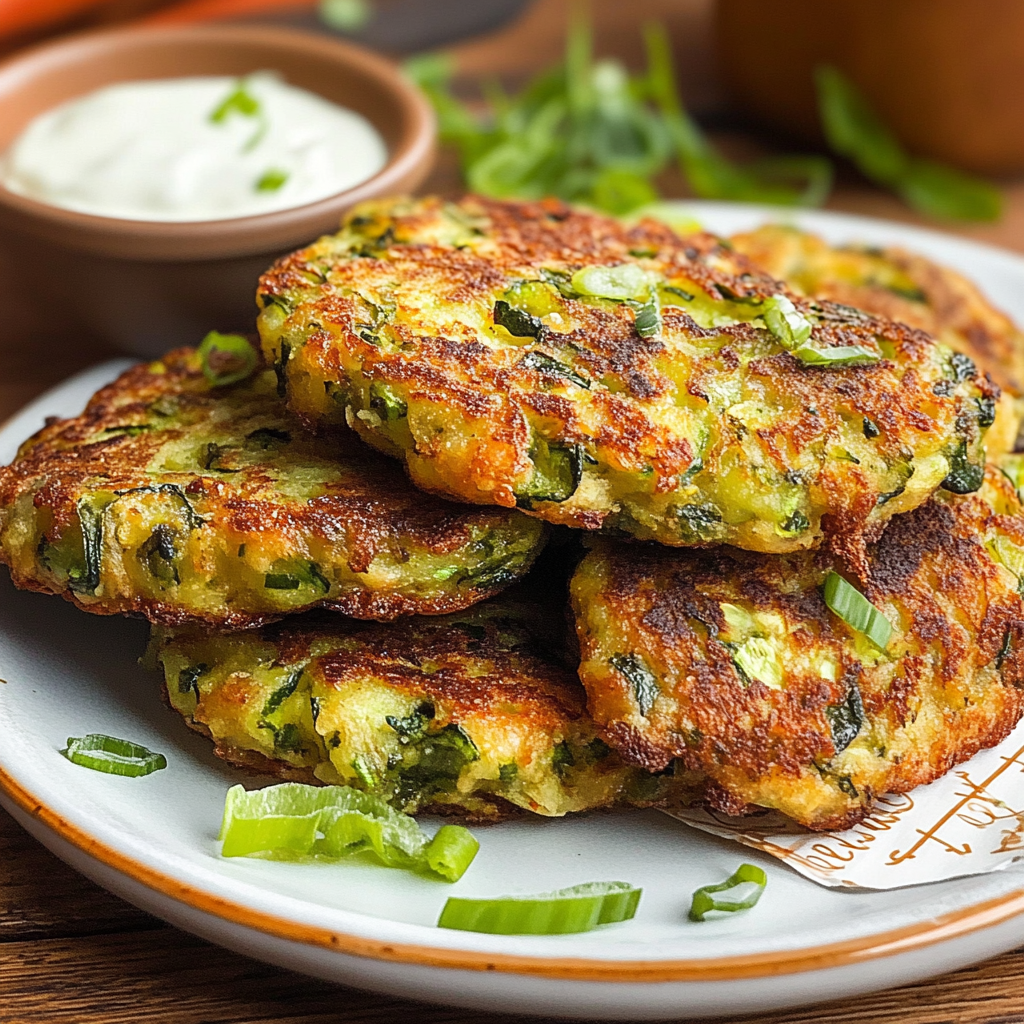 Recipe preparation for Air Fryer Zucchini Fritters