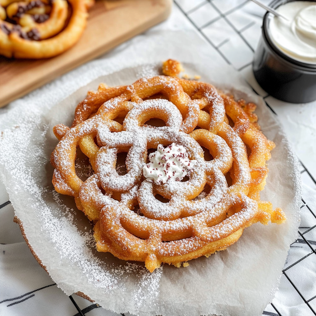 Recipe preparation for Homemade Funnel Cake