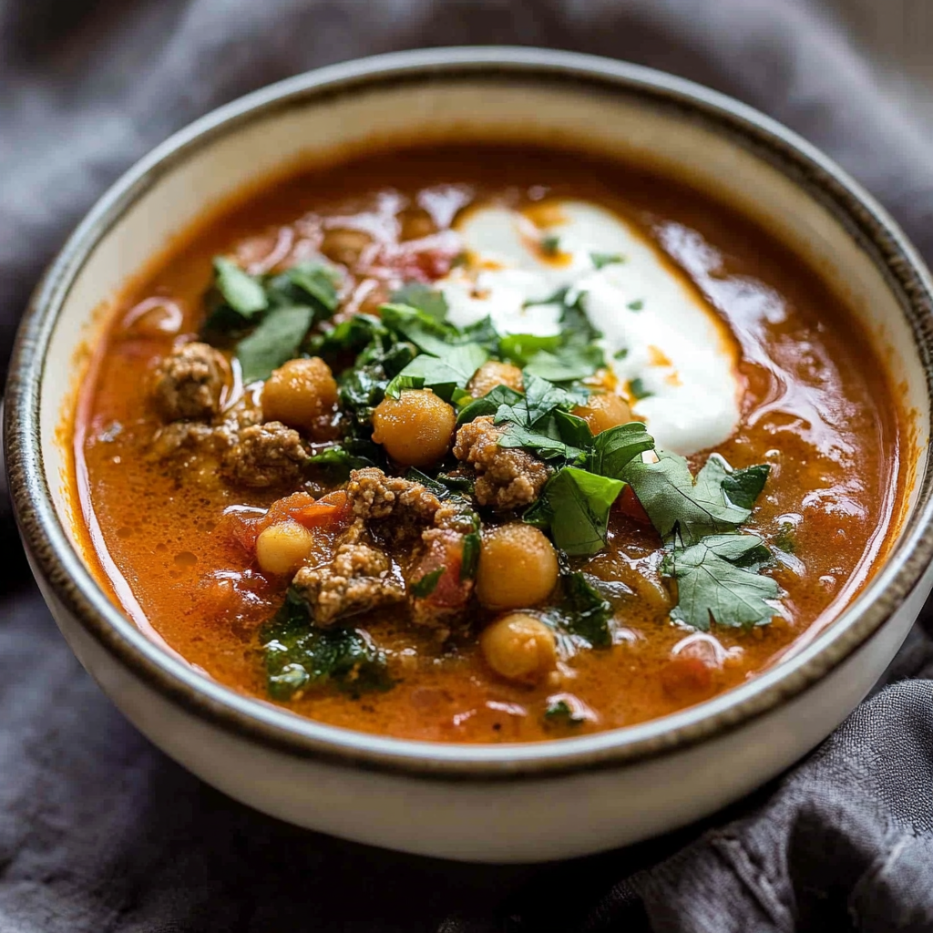 Recipe preparation for Lamb Shawarma Chickpea Soup