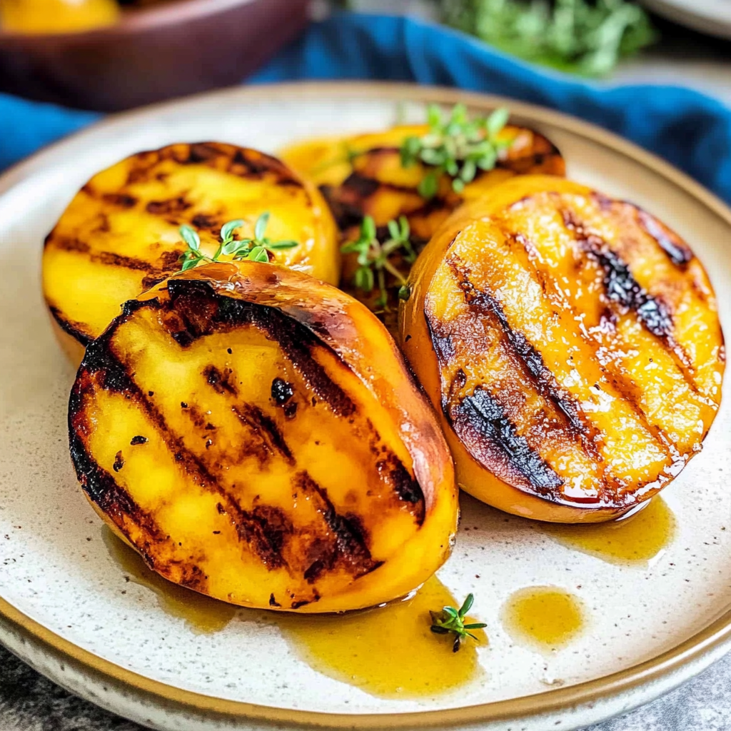 Recipe preparation for Grilled Peaches
