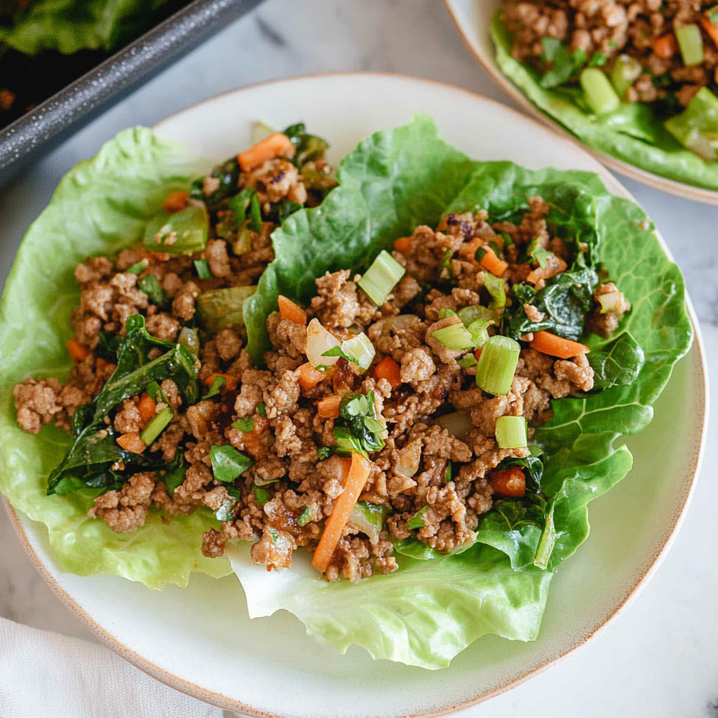 Recipe preparation for Ground Beef Lettuce Wraps