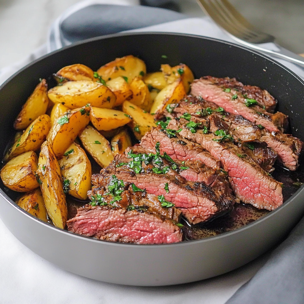 Recipe preparation for Steak and Potatoes