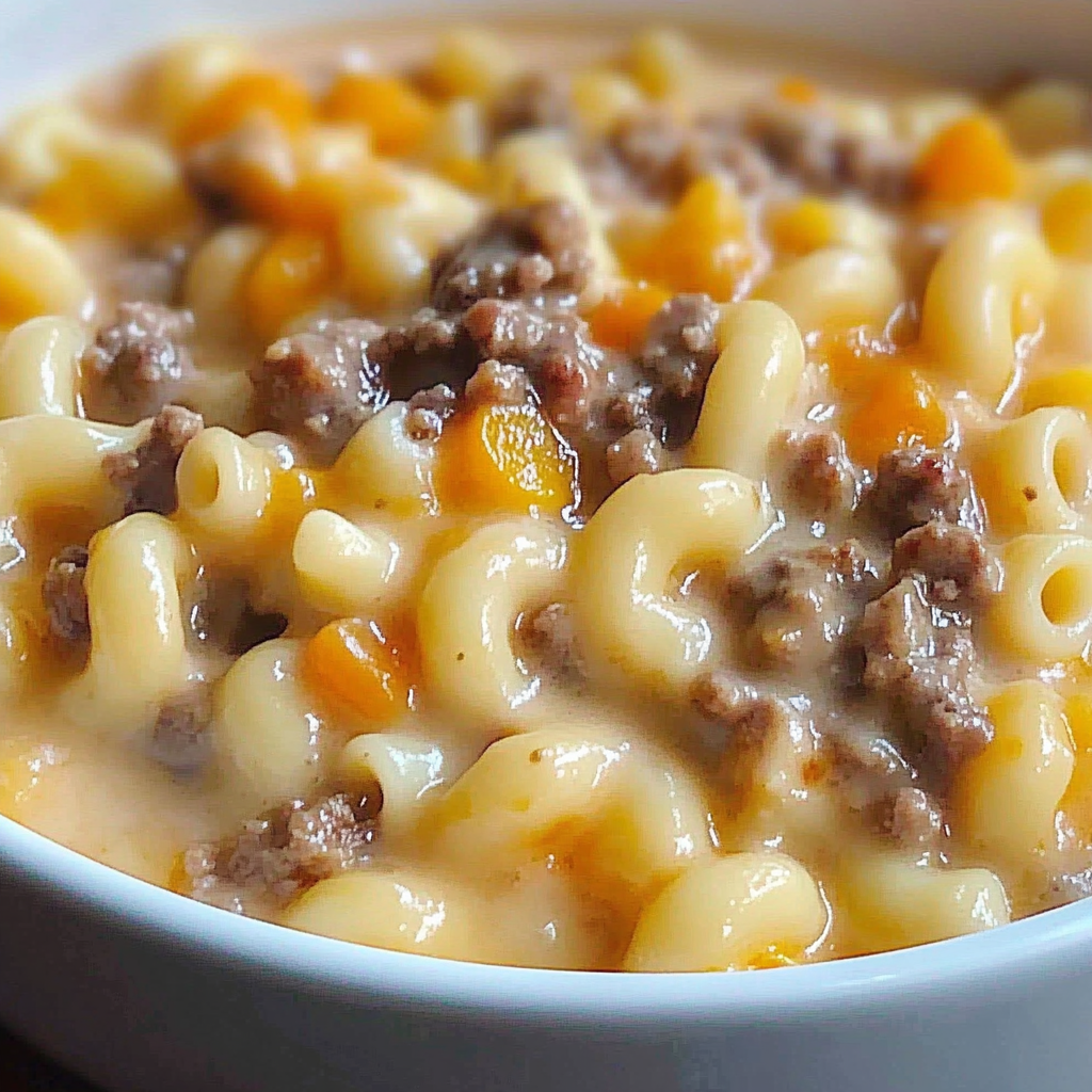 Recipe preparation for Cheeseburger Macaroni Bowl
