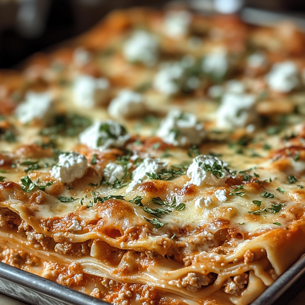 Recipe preparation for Crack Chicken Lasagna Delight