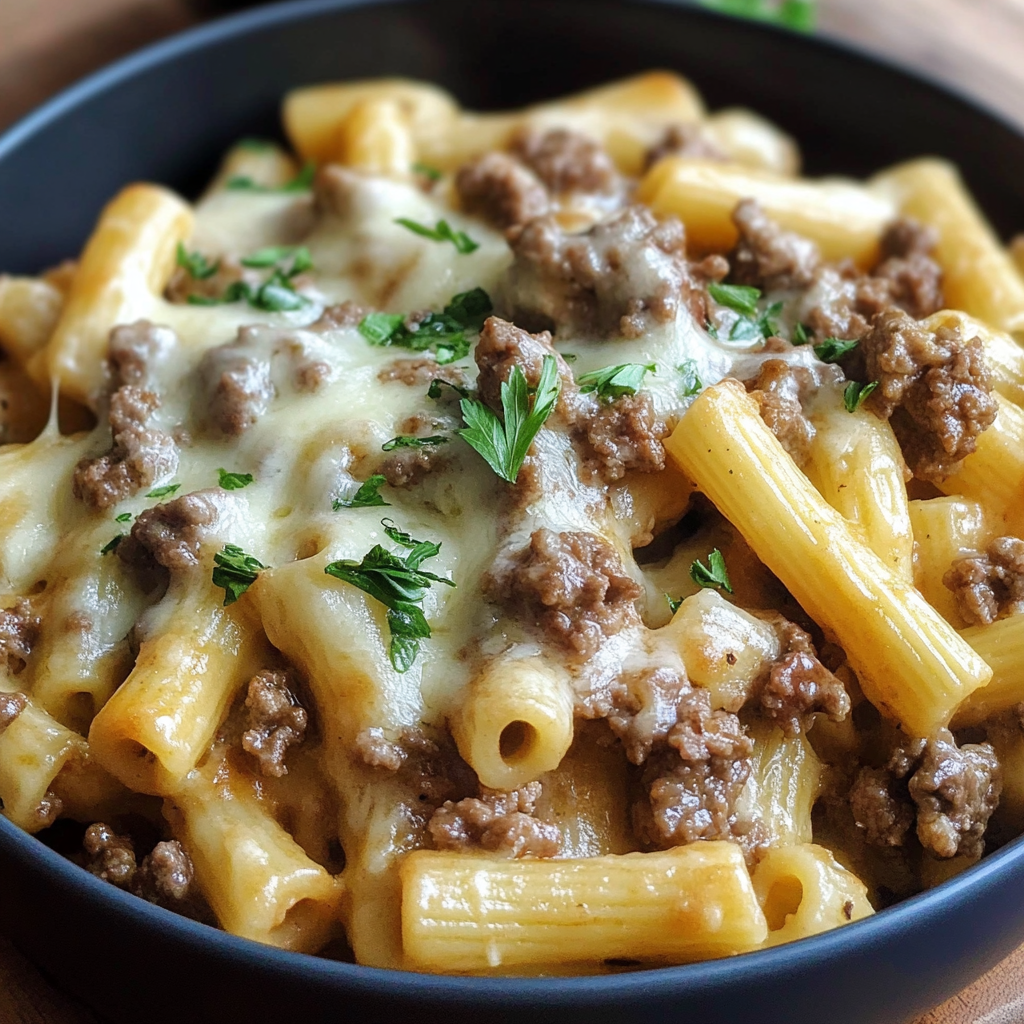 Recipe preparation for Philly Cheesesteak Pasta