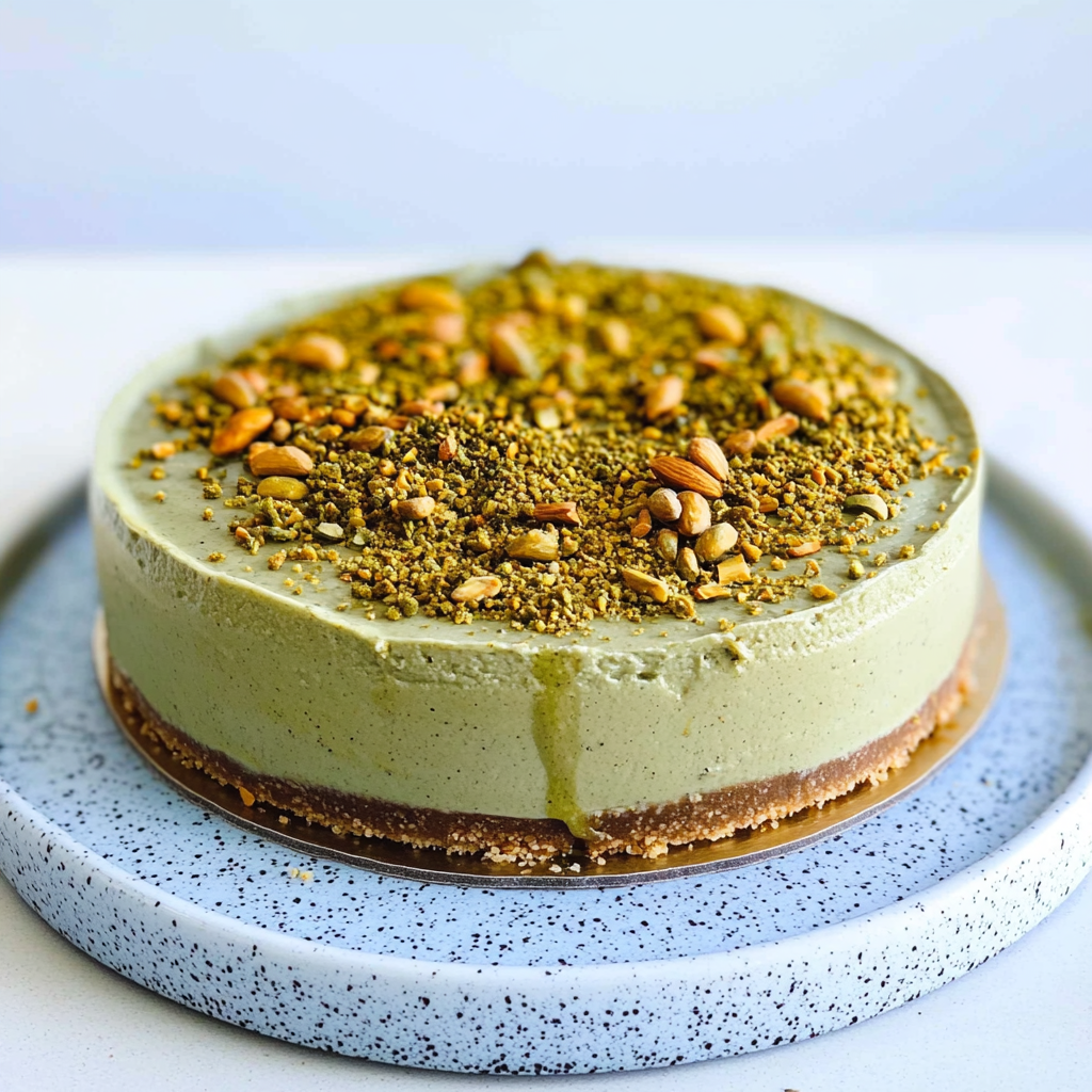 Recipe preparation for Pistachio Cheesecake