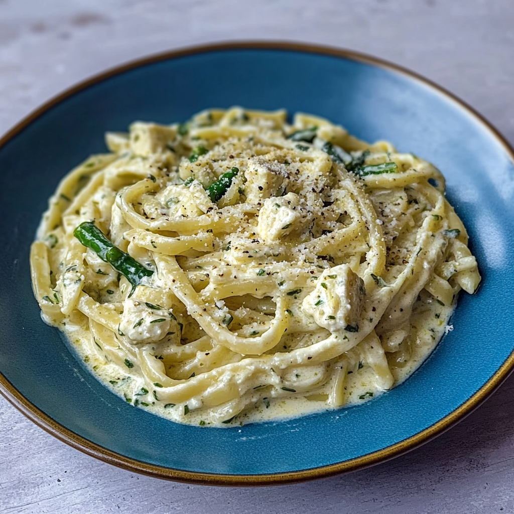 Recipe preparation for Creamy Lemon Feta Pasta