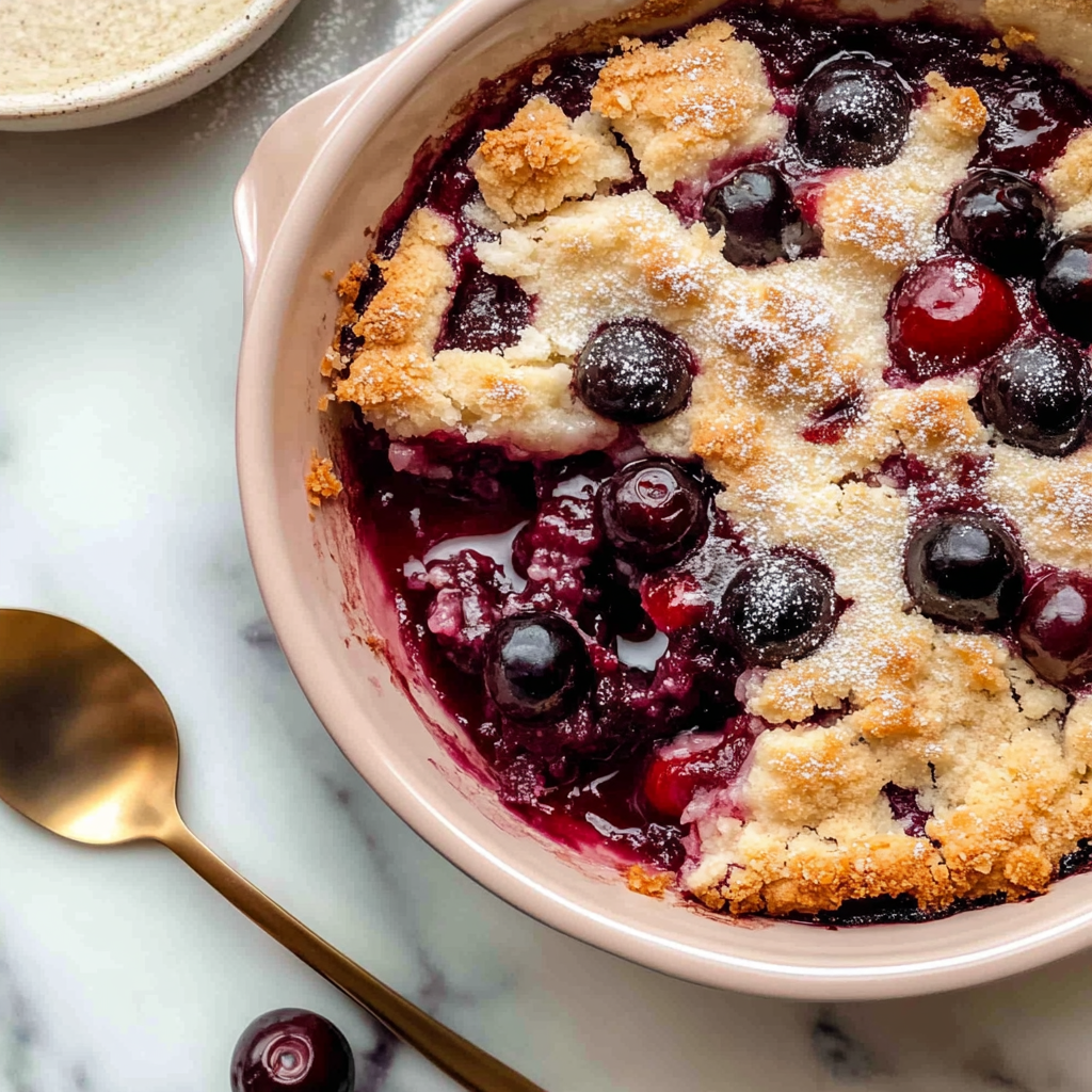Recipe preparation for Cherry cobbler easy
