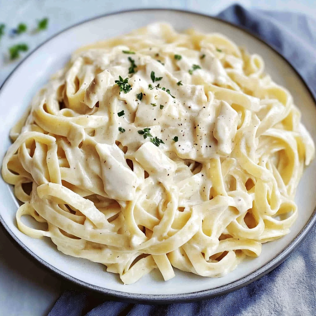 Recipe preparation for Quick Fettuccine Alfredo