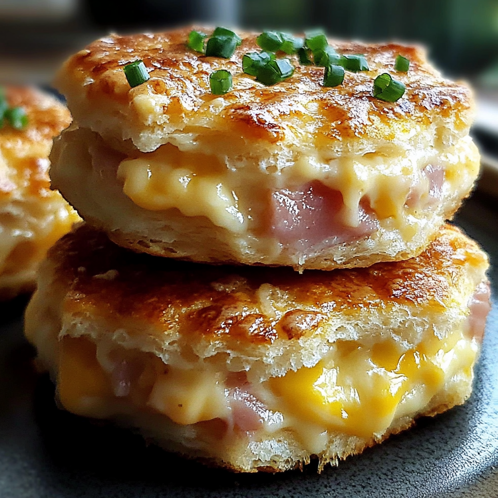 Recipe preparation for Ham and Cheese Butter Biscuits