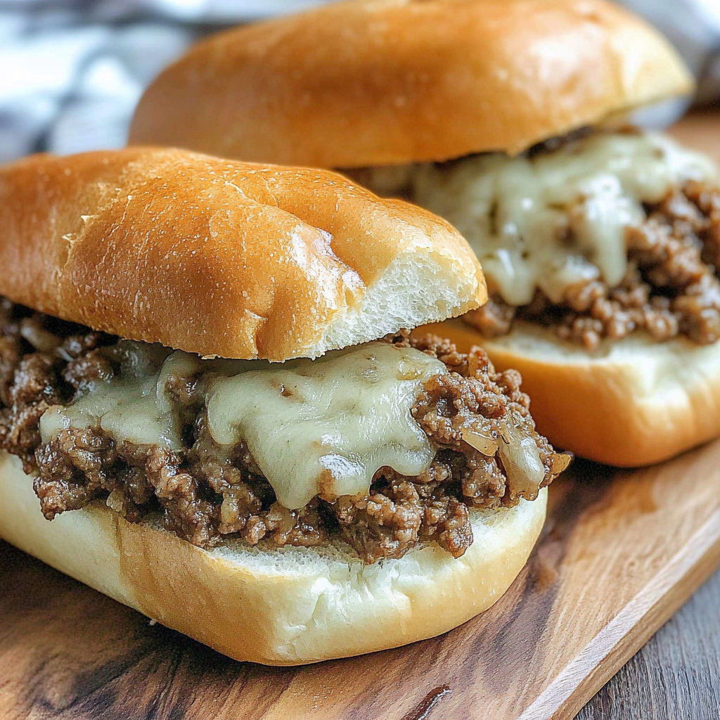Recipe preparation for Slow Cooker Ground Beef French Dip Sandwiches