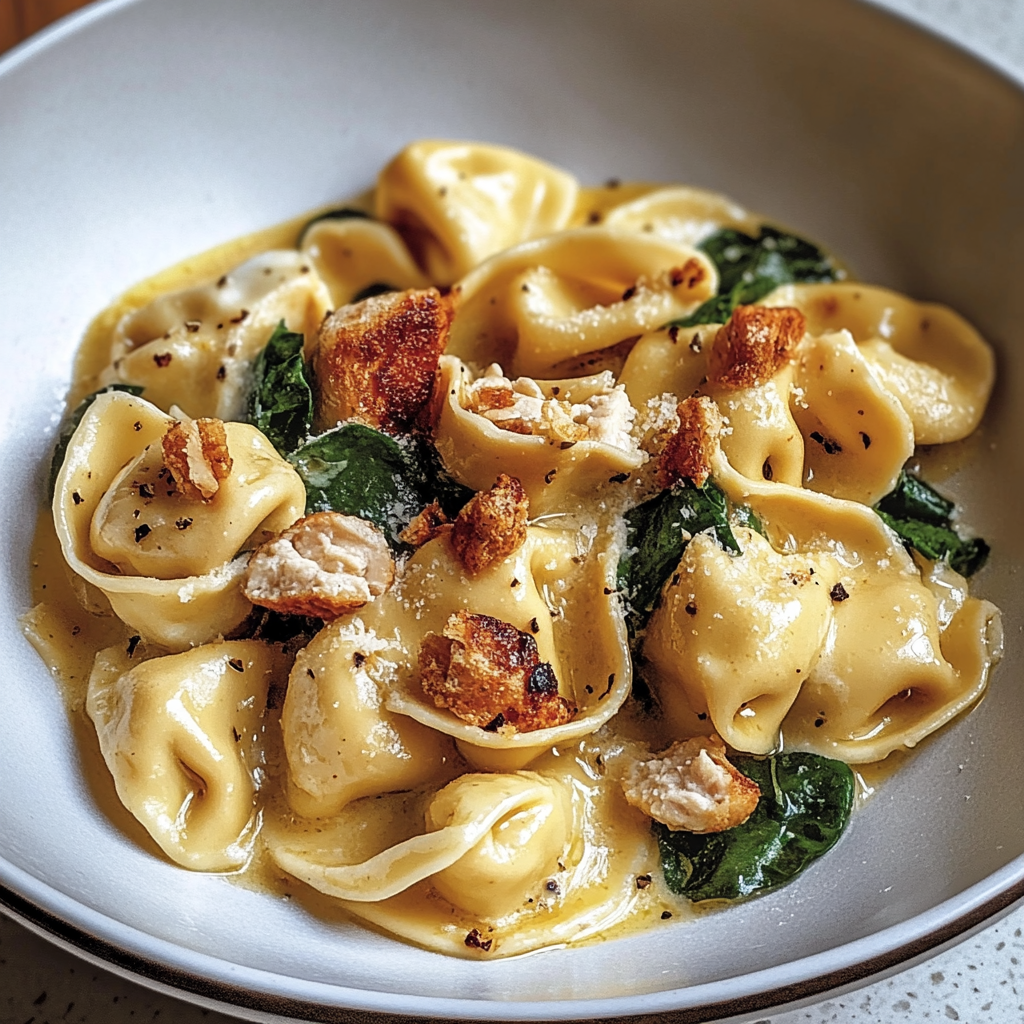 Recipe preparation for Marry Me Chicken Tortellini