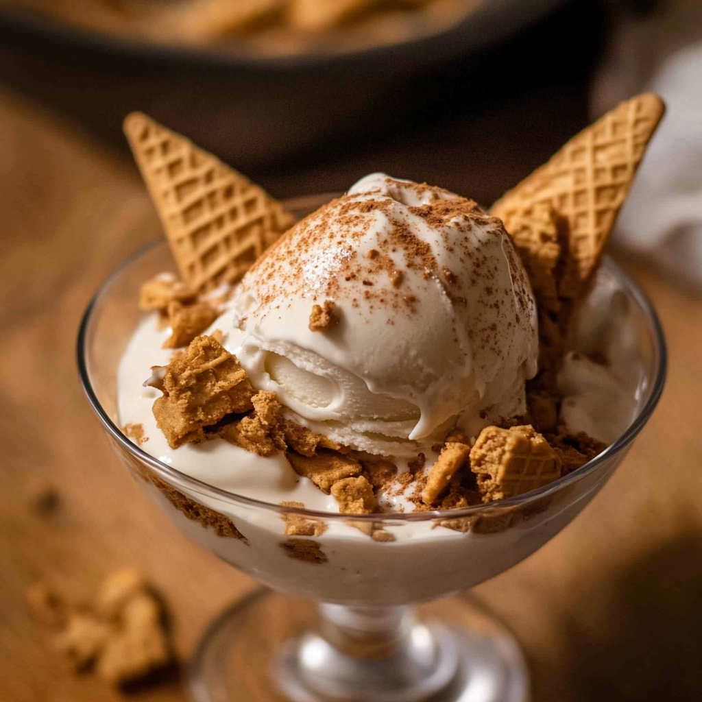 Recipe preparation for No Churn Graham Cracker Ice Cream