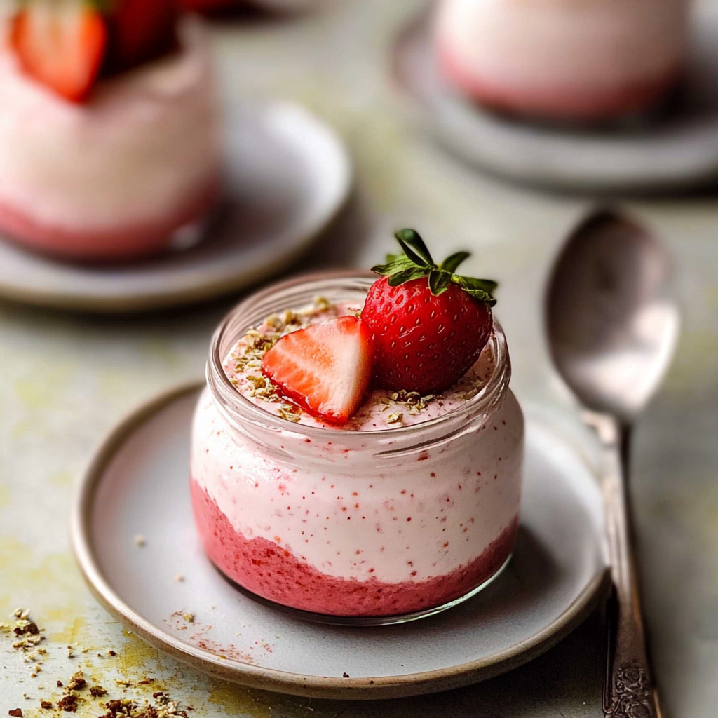 Recipe preparation for Fresh Strawberry Mousse